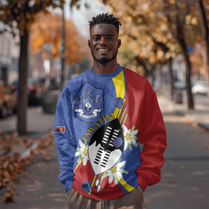 Umbuso weSwatini Sweatshirt Nguni Shield Edelweiss Flower
