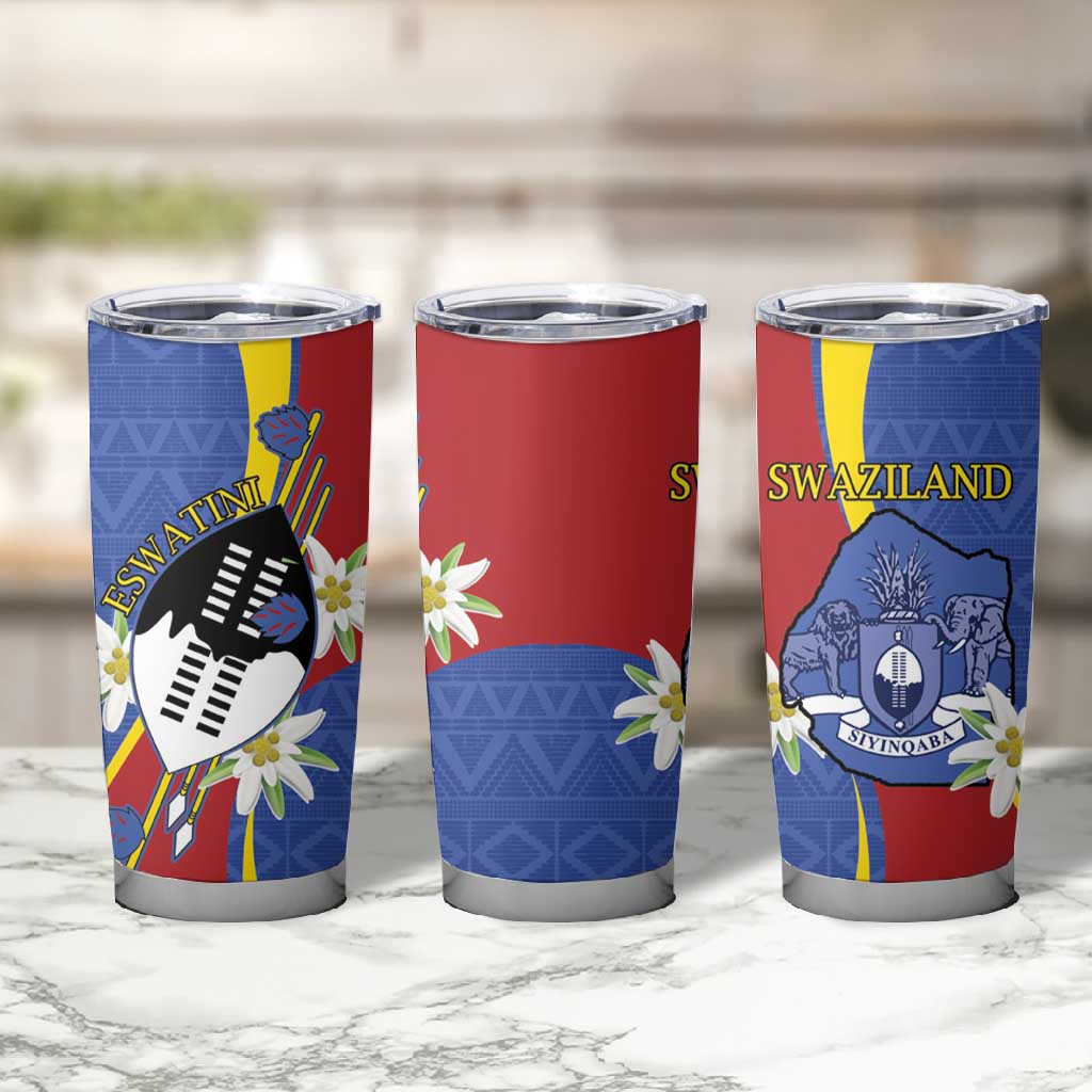 Umbuso weSwatini Tumbler Cup Nguni Shield Edelweiss Flower