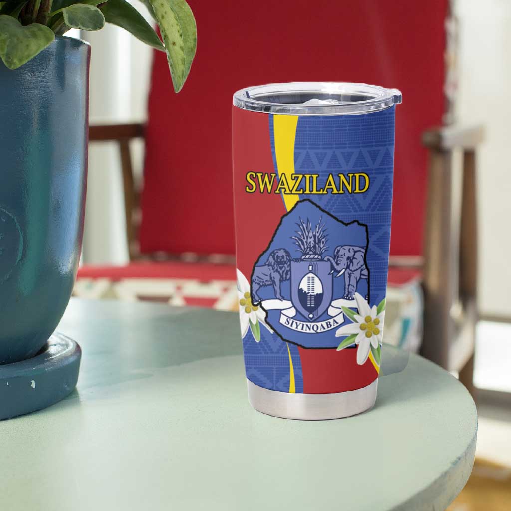 Umbuso weSwatini Tumbler Cup Nguni Shield Edelweiss Flower