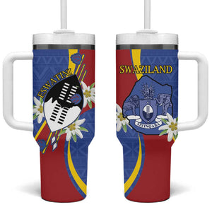 Umbuso weSwatini Tumbler With Handle Nguni Shield Edelweiss Flower