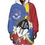 Umbuso weSwatini Wearable Blanket Hoodie Nguni Shield Edelweiss Flower