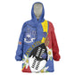 Umbuso weSwatini Wearable Blanket Hoodie Nguni Shield Edelweiss Flower