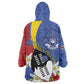 Umbuso weSwatini Wearable Blanket Hoodie Nguni Shield Edelweiss Flower