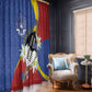 Umbuso weSwatini Window Curtain Nguni Shield Edelweiss Flower