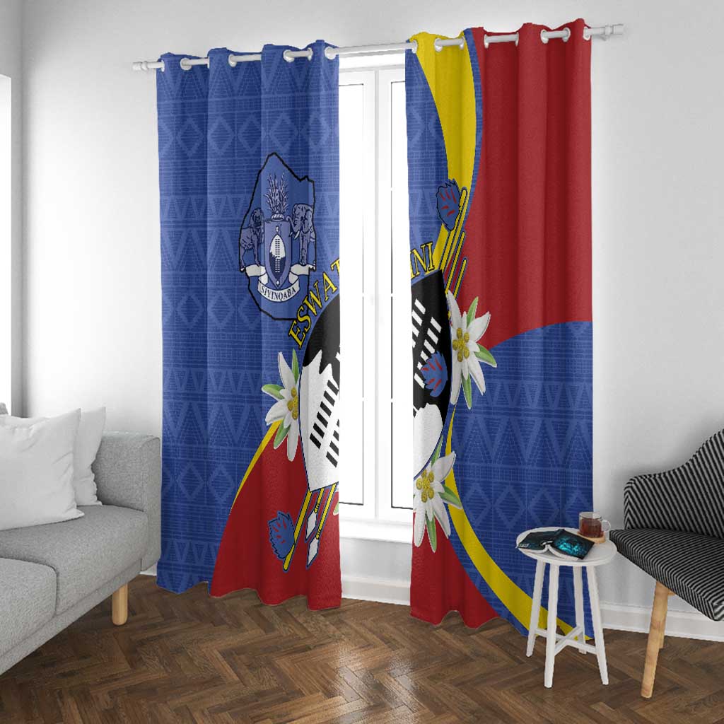 Umbuso weSwatini Window Curtain Nguni Shield Edelweiss Flower