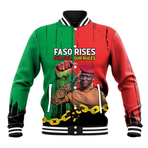 Faso Rises Our Soil Our Rules Baseball Jacket Ibrahim Traore Revolutionary Spirit