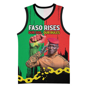 Faso Rises Our Soil Our Rules Basketball Jersey Ibrahim Traore Revolutionary Spirit - African Pride