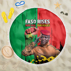 Faso Rises Our Soil Our Rules Beach Blanket Ibrahim Traore Revolutionary Spirit