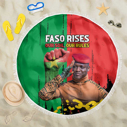 Faso Rises Our Soil Our Rules Beach Blanket Ibrahim Traore Revolutionary Spirit