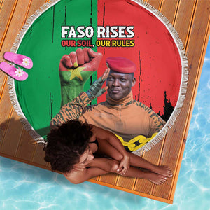 Faso Rises Our Soil Our Rules Beach Blanket Ibrahim Traore Revolutionary Spirit