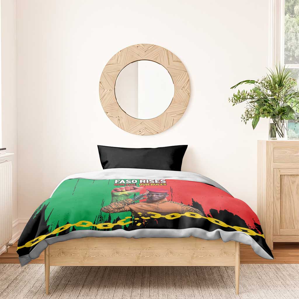 Faso Rises Our Soil Our Rules Bedding Set Ibrahim Traore Revolutionary Spirit