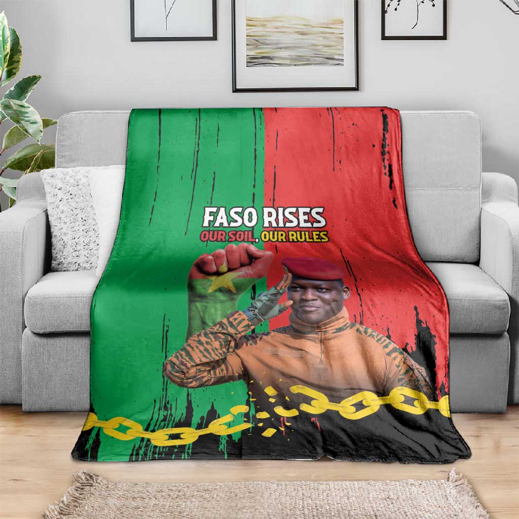 Faso Rises Our Soil Our Rules Blanket Ibrahim Traore Revolutionary Spirit