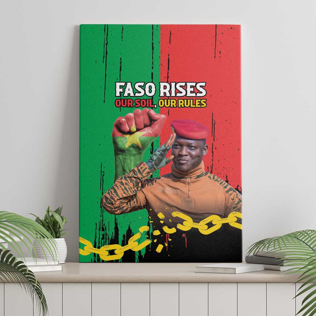 Faso Rises Our Soil Our Rules Canvas Wall Art Ibrahim Traore Revolutionary Spirit