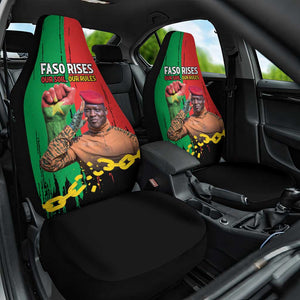 Faso Rises Our Soil Our Rules Car Seat Cover Ibrahim Traore Revolutionary Spirit