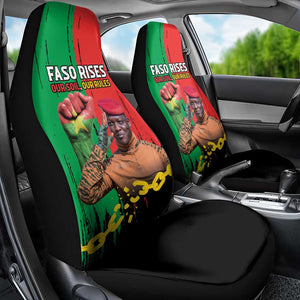 Faso Rises Our Soil Our Rules Car Seat Cover Ibrahim Traore Revolutionary Spirit