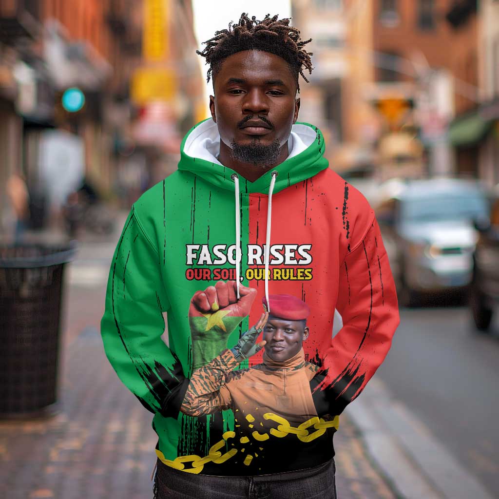 Faso Rises Our Soil Our Rules Hoodie Ibrahim Traore Revolutionary Spirit