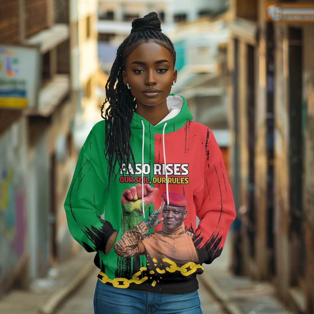 Faso Rises Our Soil Our Rules Hoodie Ibrahim Traore Revolutionary Spirit