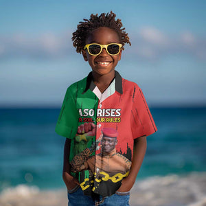 Faso Rises Our Soil Our Rules Kid Hawaiian Shirt Ibrahim Traore Revolutionary Spirit