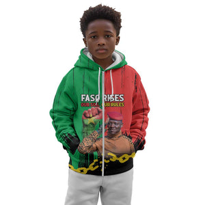 Faso Rises Our Soil Our Rules Kid Hoodie Ibrahim Traore Revolutionary Spirit