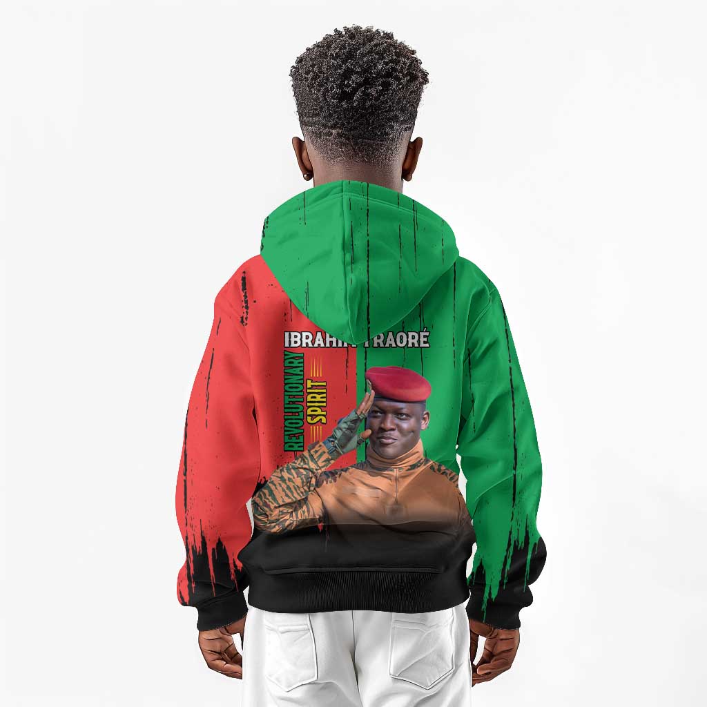 Faso Rises Our Soil Our Rules Kid Hoodie Ibrahim Traore Revolutionary Spirit