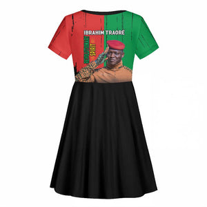 Faso Rises Our Soil Our Rules Kid Short Sleeve Dress Ibrahim Traore Revolutionary Spirit