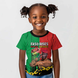 Faso Rises Our Soil Our Rules Kid T shirt Ibrahim Traore Revolutionary Spirit