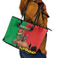 Faso Rises Our Soil Our Rules Leather Tote Bag Ibrahim Traore Revolutionary Spirit