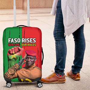 Faso Rises Our Soil Our Rules Luggage Cover Ibrahim Traore Revolutionary Spirit