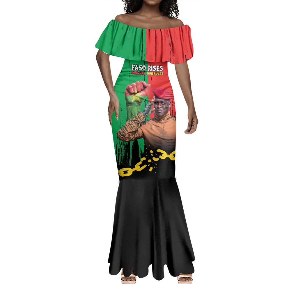 Faso Rises Our Soil Our Rules Mermaid Dress Ibrahim Traore Revolutionary Spirit
