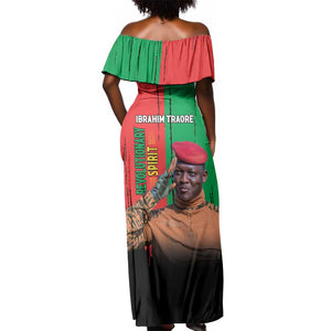 Faso Rises Our Soil Our Rules Off Shoulder Maxi Dress Ibrahim Traore Revolutionary Spirit