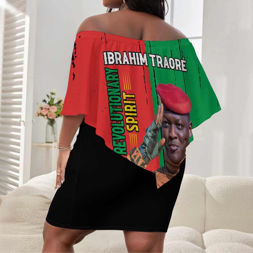Faso Rises Our Soil Our Rules Off Shoulder Short Dress Ibrahim Traore Revolutionary Spirit