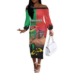 Faso Rises Our Soil Our Rules Off The Shoulder Long Sleeve Dress Ibrahim Traore Revolutionary Spirit