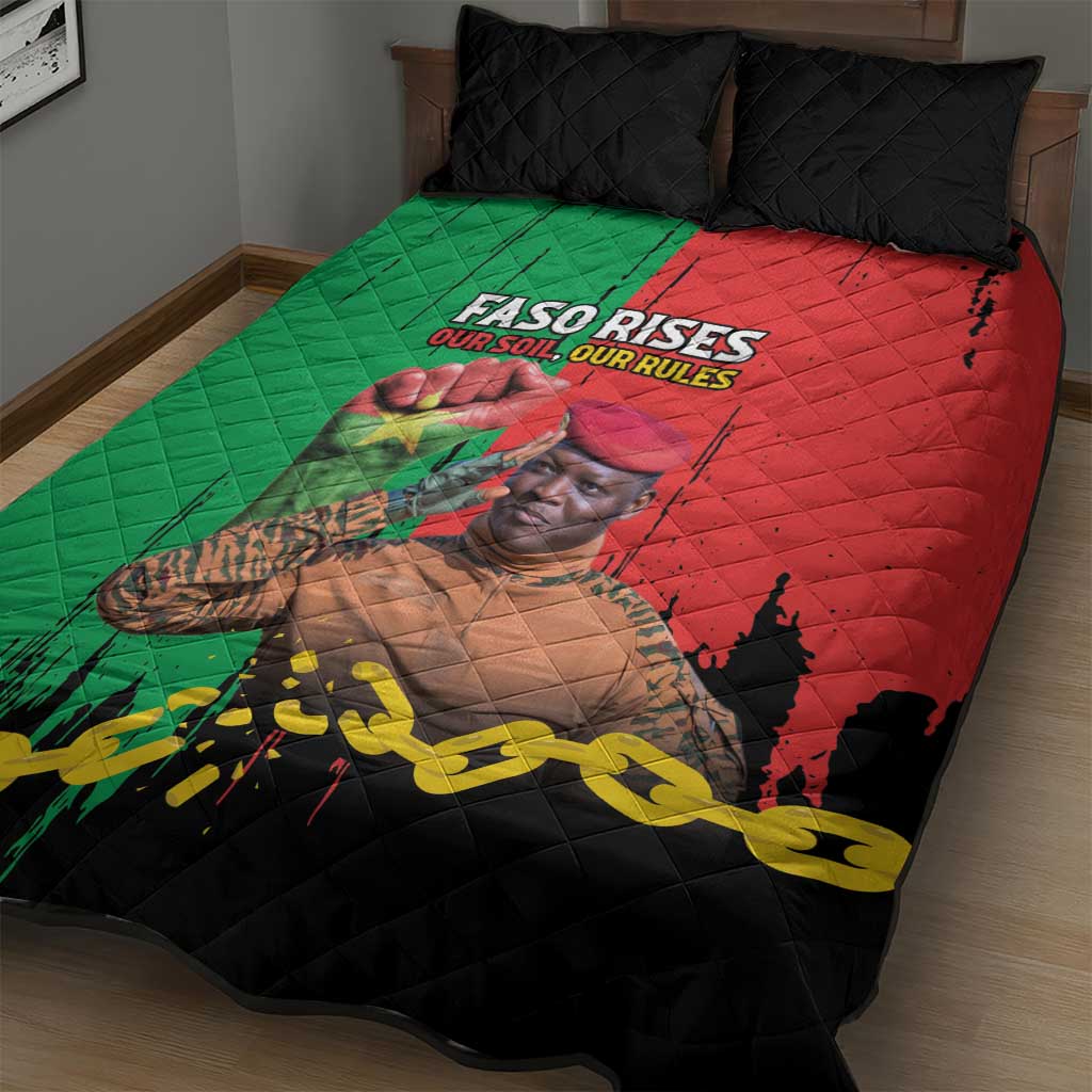 Faso Rises Our Soil Our Rules Quilt Bed Set Ibrahim Traore Revolutionary Spirit