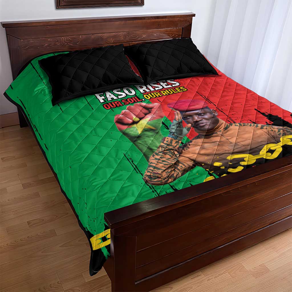 Faso Rises Our Soil Our Rules Quilt Bed Set Ibrahim Traore Revolutionary Spirit