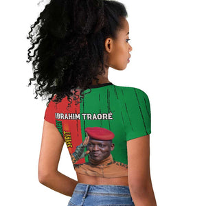 Faso Rises Our Soil Our Rules Raglan Cropped T shirt Ibrahim Traore Revolutionary Spirit