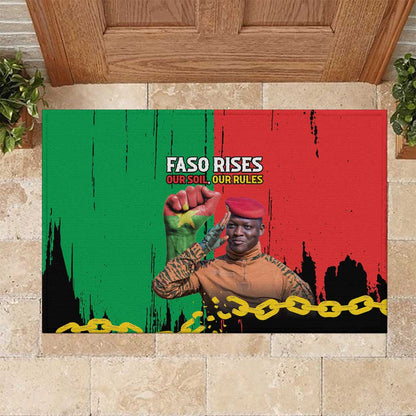 Faso Rises Our Soil Our Rules Rubber Doormat Ibrahim Traore Revolutionary Spirit