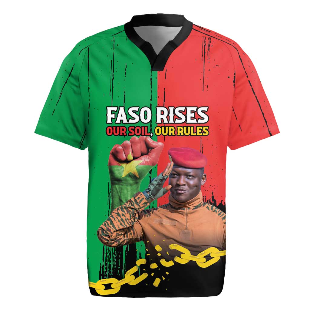 Faso Rises Our Soil Our Rules Rugby Jersey Ibrahim Traore Revolutionary Spirit