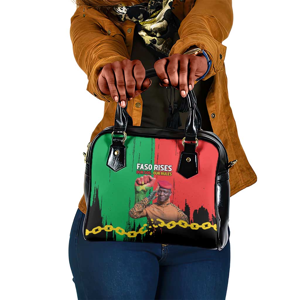 Faso Rises Our Soil Our Rules Shoulder Handbag Ibrahim Traore Revolutionary Spirit