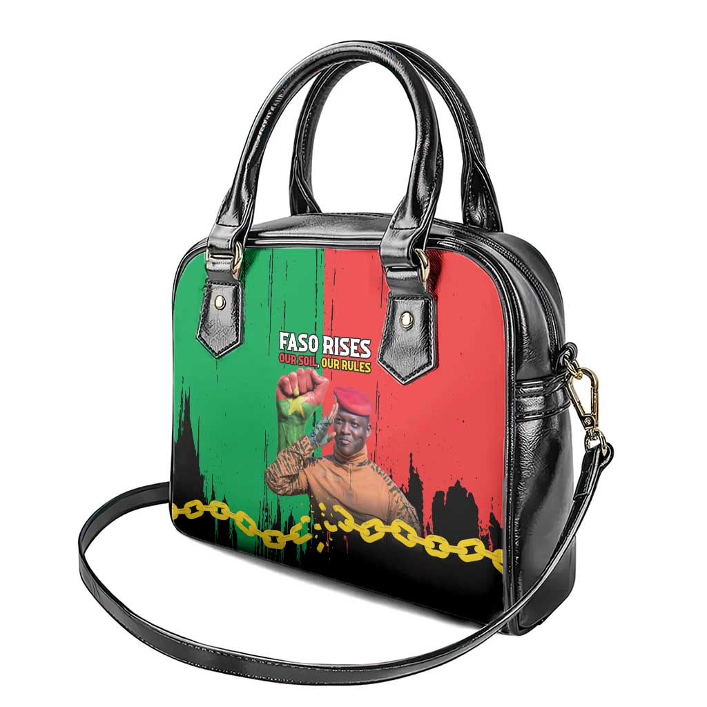 Faso Rises Our Soil Our Rules Shoulder Handbag Ibrahim Traore Revolutionary Spirit