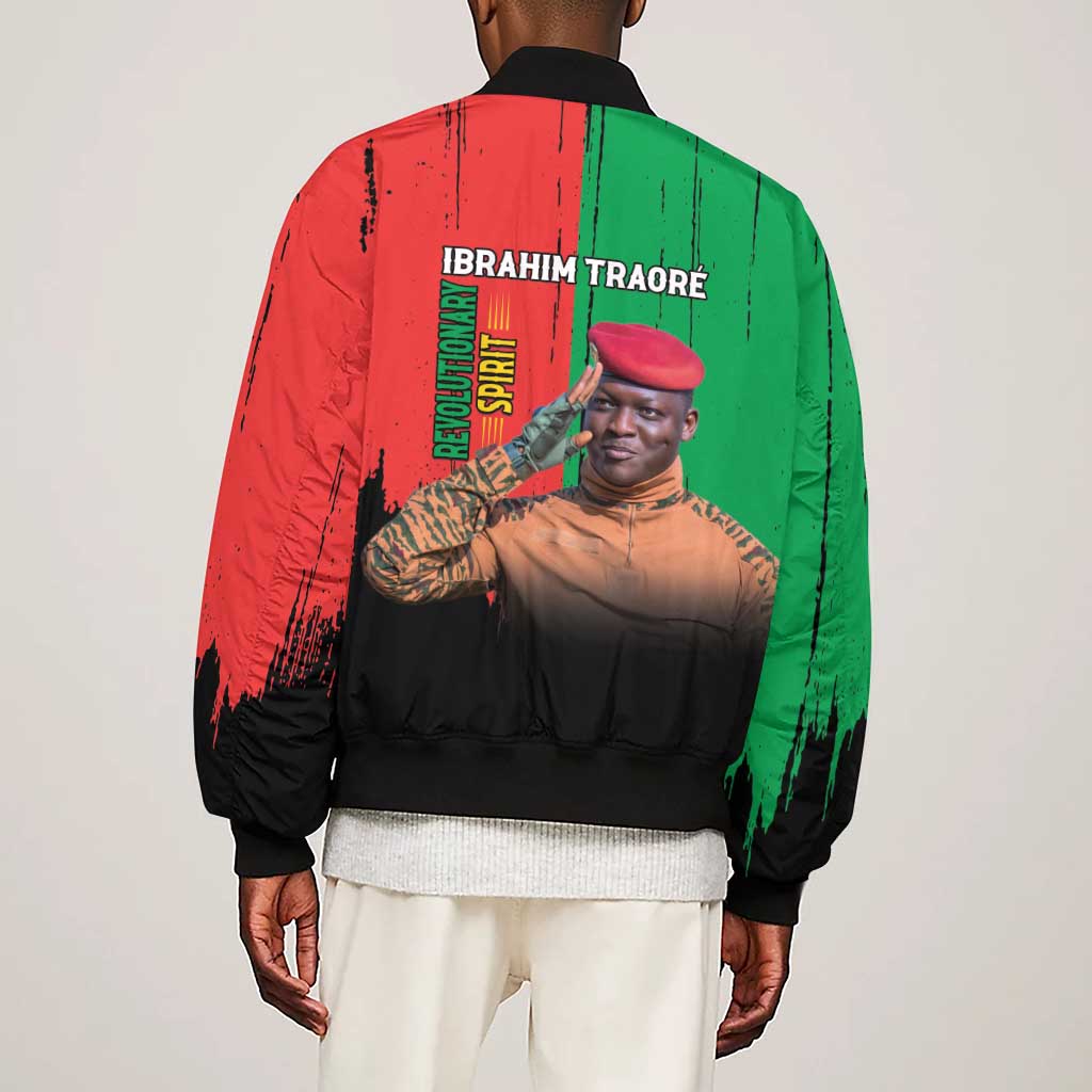 Faso Rises Our Soil Our Rules Sleeve Zip Bomber Jacket Ibrahim Traore Revolutionary Spirit