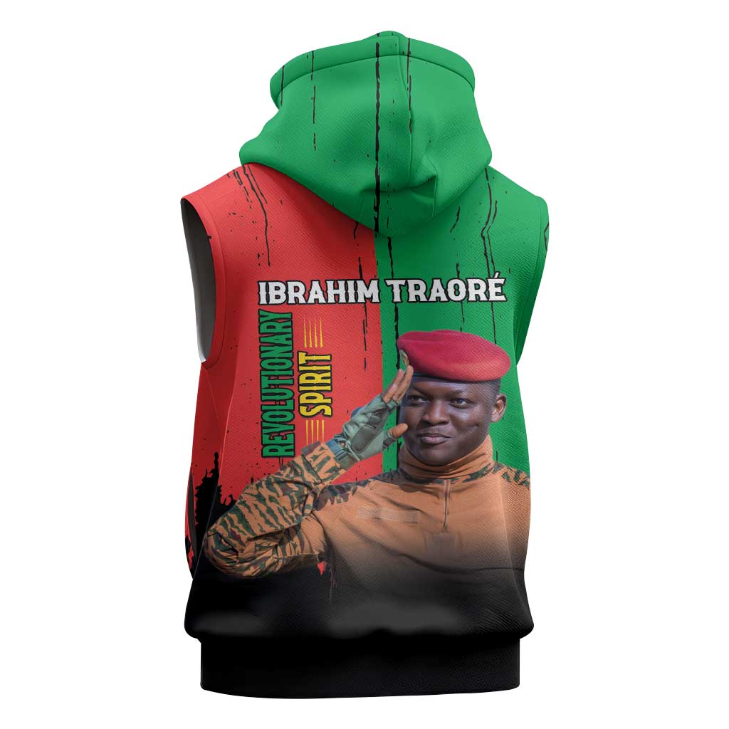 Faso Rises Our Soil Our Rules Sleeveless Hoodie Ibrahim Traore Revolutionary Spirit - African Pride
