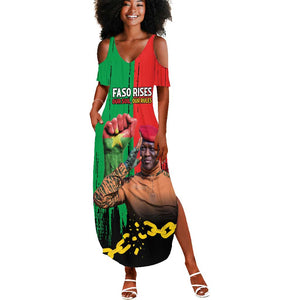 Faso Rises Our Soil Our Rules Summer Maxi Dress Ibrahim Traore Revolutionary Spirit