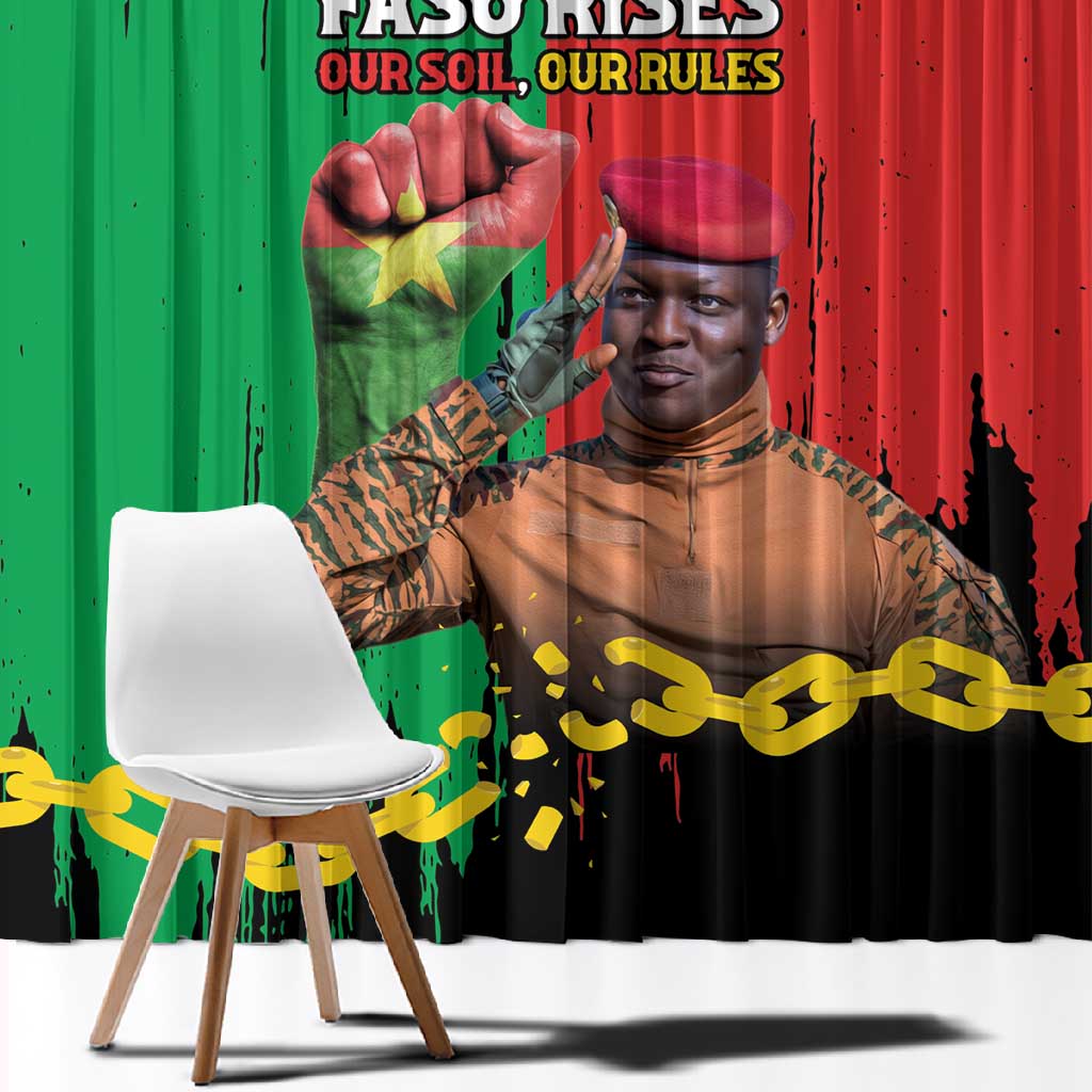 Faso Rises Our Soil Our Rules Window Curtain Ibrahim Traore Revolutionary Spirit