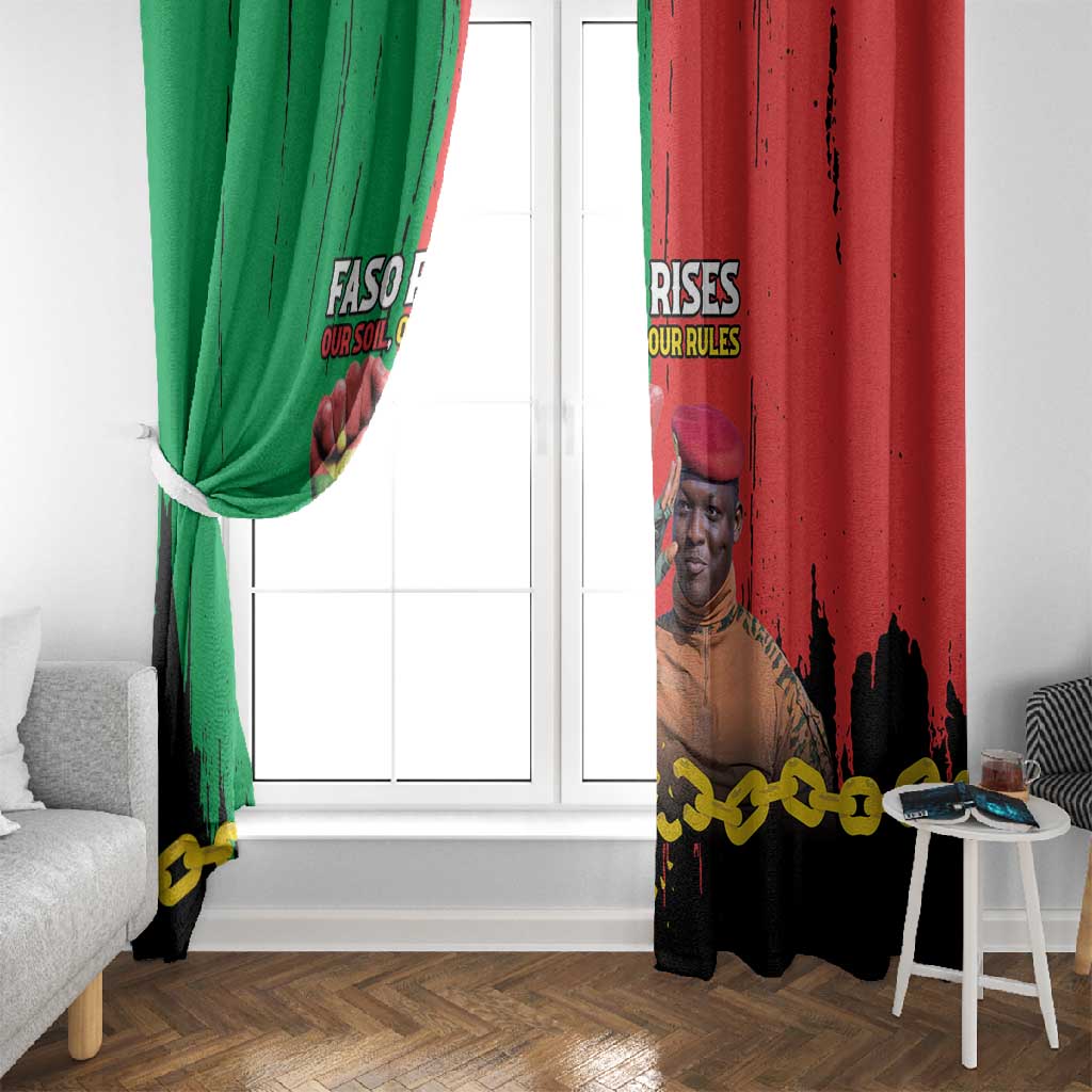 Faso Rises Our Soil Our Rules Window Curtain Ibrahim Traore Revolutionary Spirit