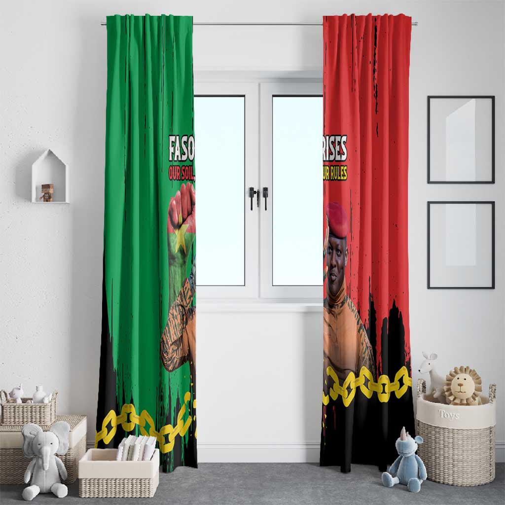 Faso Rises Our Soil Our Rules Window Curtain Ibrahim Traore Revolutionary Spirit