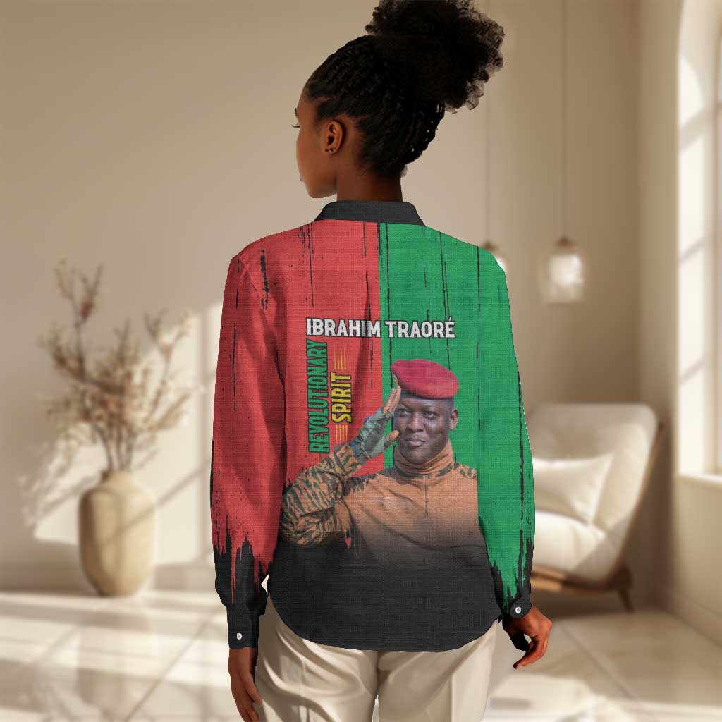 Faso Rises Our Soil Our Rules Women Casual Shirt Ibrahim Traore Revolutionary Spirit