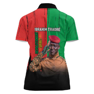 Faso Rises Our Soil Our Rules Women Polo Shirt Ibrahim Traore Revolutionary Spirit