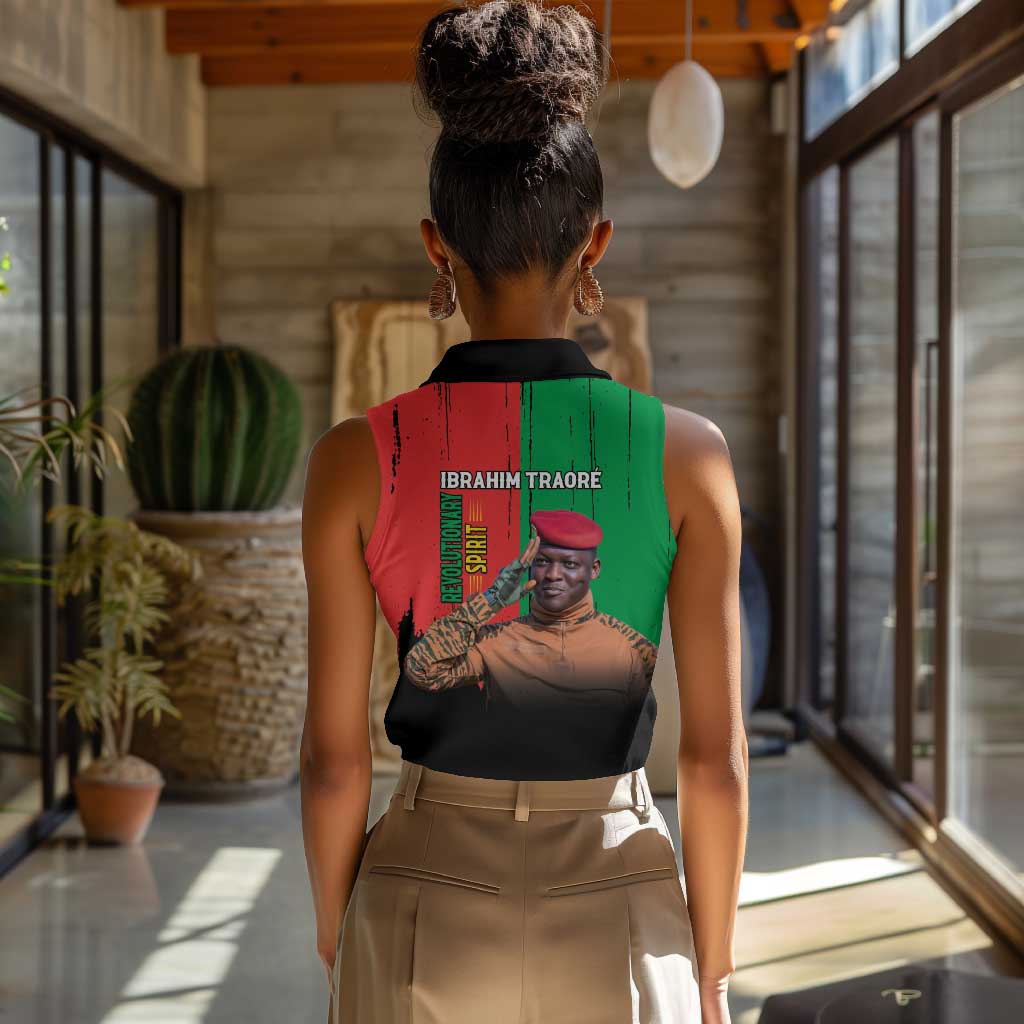 Faso Rises Our Soil Our Rules Women Sleeveless Polo Shirt Ibrahim Traore Revolutionary Spirit