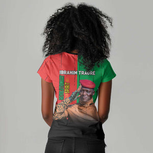 Faso Rises Our Soil Our Rules Women V-Neck T-Shirt Ibrahim Traore Revolutionary Spirit