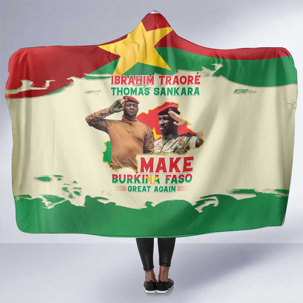 Ibrahim Traore Thomas Sankara Hooded Blanket Make Burkina Faso Great Again